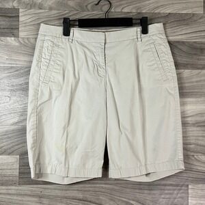 J.Crew Chino Shorts Mens 32 Beige Khaki Stretch‎ Flat Front Pockets Zip Casual